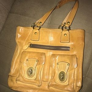 Tan leather Coach hobo
